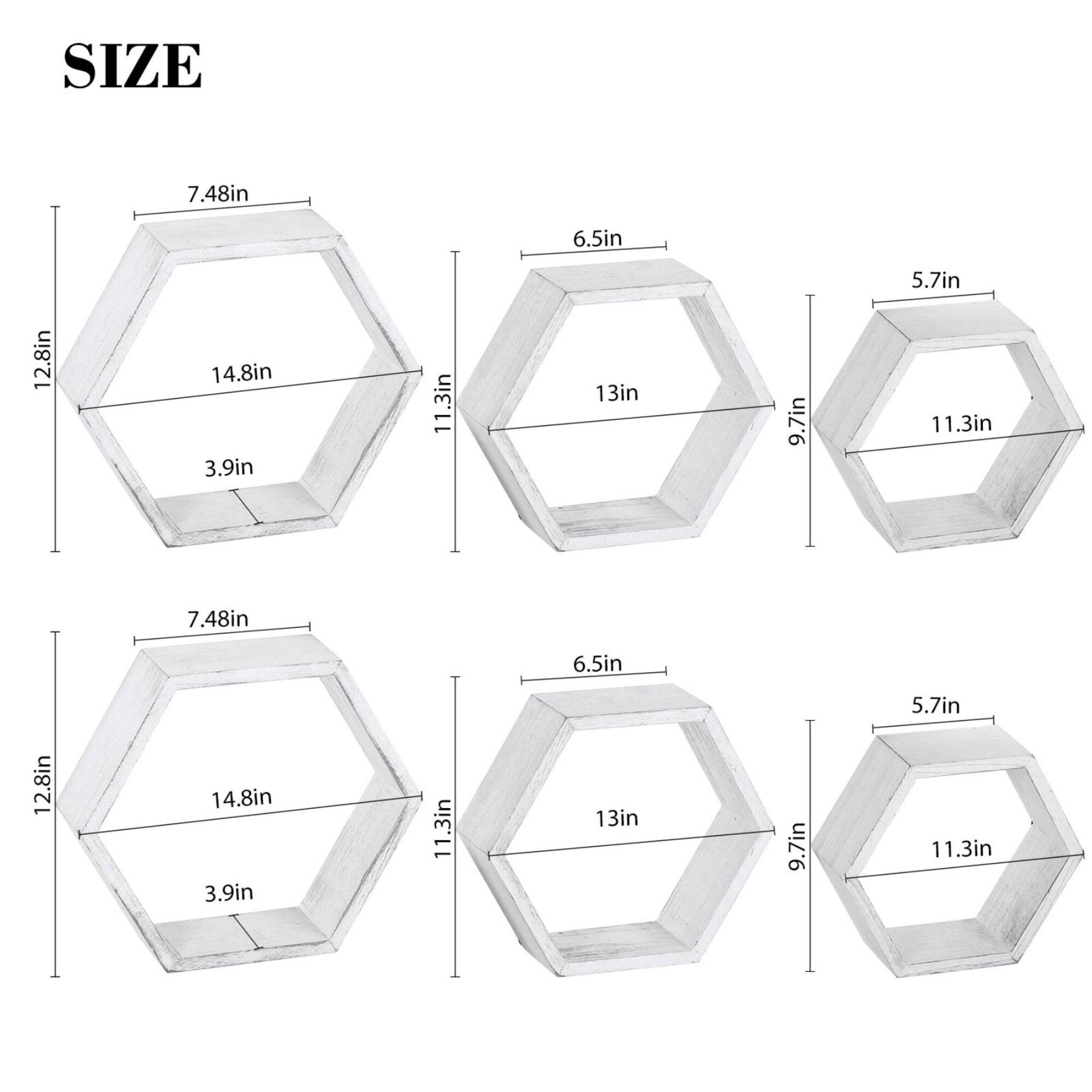 NEX™ LIANTRAL Hexagon Floating Wood Shelves Set